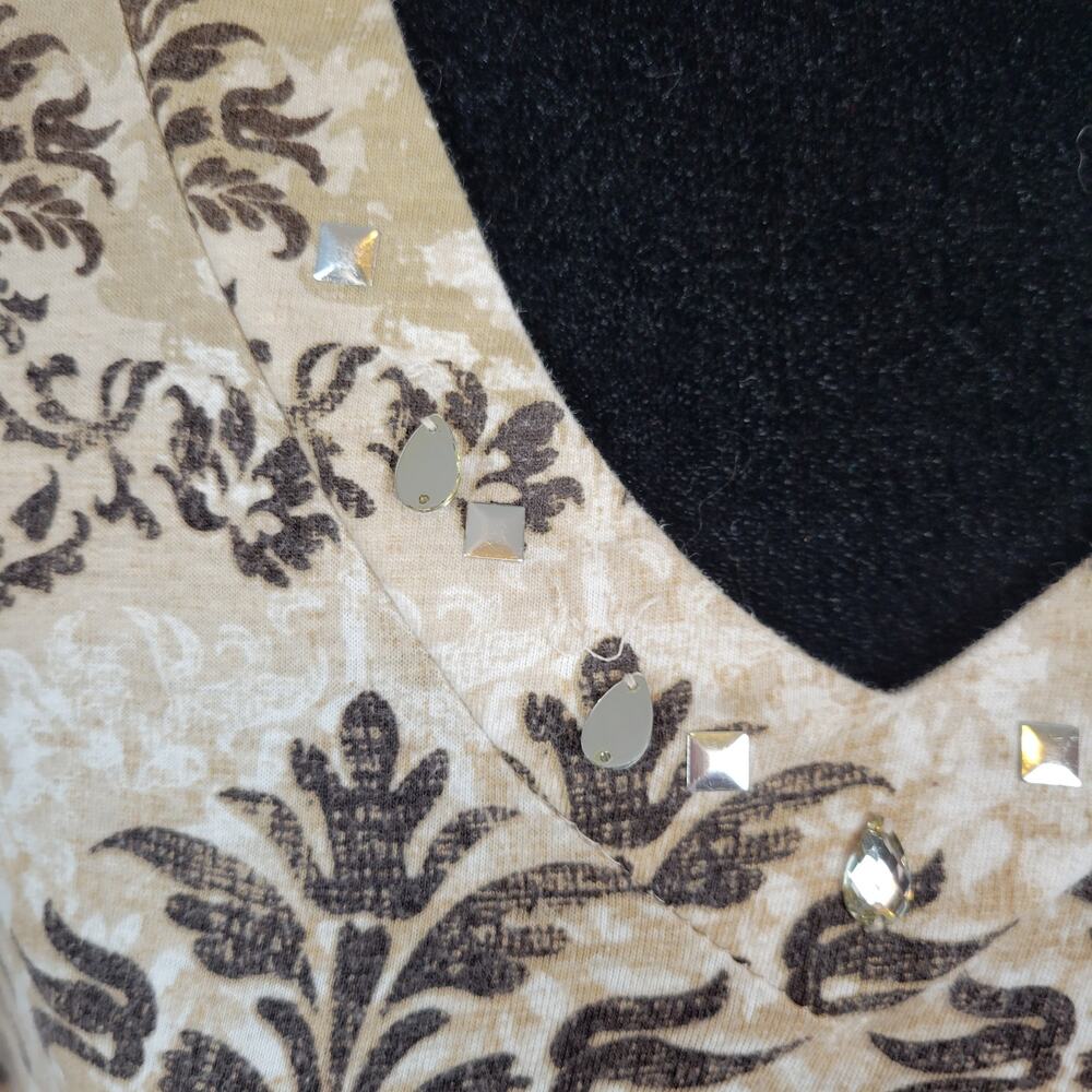 White Stag Brown & Cream Long Sleeve Shirt Women's XXL - Picture 5 of 5